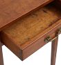 Tall Hepplewhite Style Side Table in Cherry with Drawer Inlay and Tapered Legs