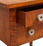 Vintage Tiger Maple 2-Drawer Stand with Ringed Legs