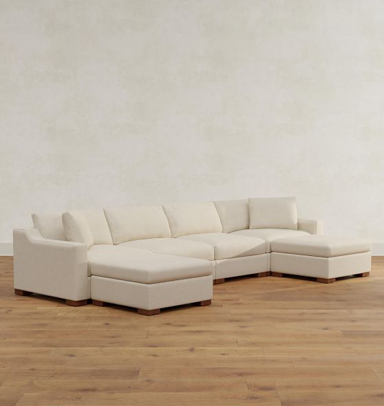 Wrenton 6-Piece Double Ottoman Sectional Sofa | Rejuvenation