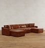 Sublimity Leather 6-Piece Double Ottoman Sectional Sofa
