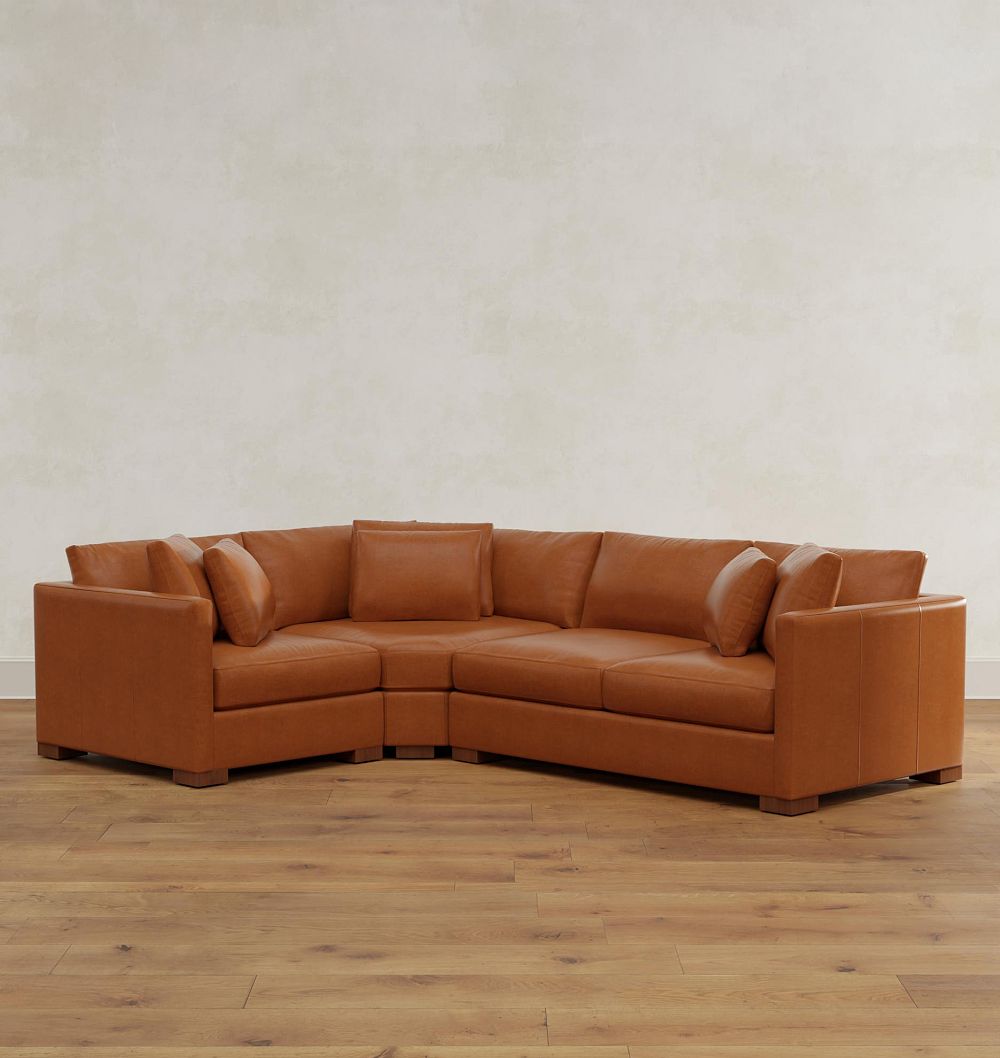 Wrenton Leather 3-Piece Arm Sofa with Wedge Corner by Rejuvenation