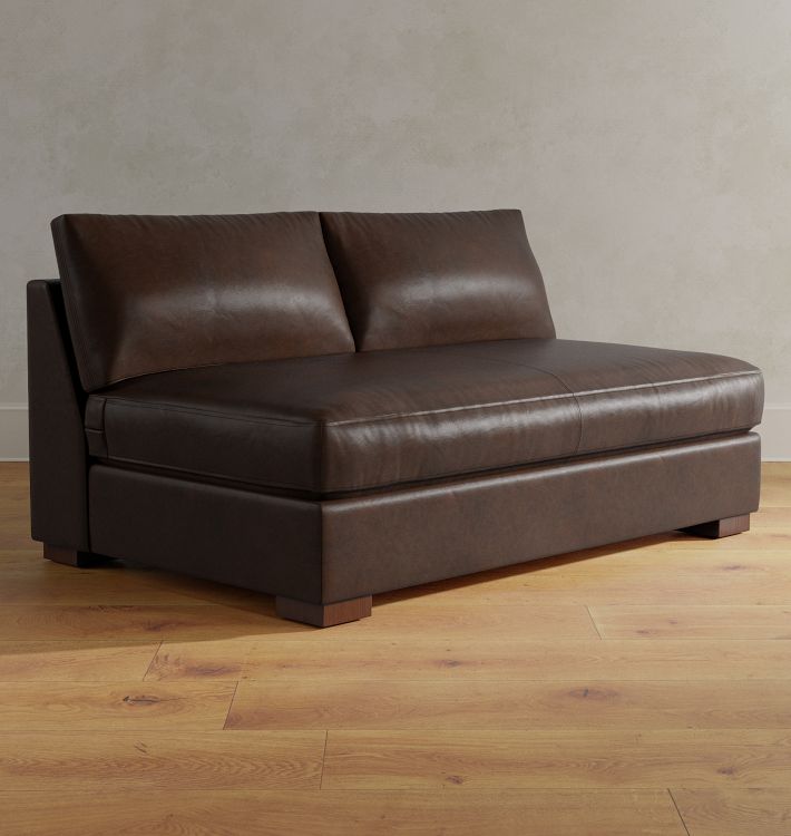 Sublimity Leather Armless Sofa Sectional Component | Rejuvenation