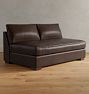 Sublimity Leather Armless Sofa Sectional Component, Classic - Bench Cushion - Hollis Cocoa