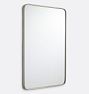 Open Box: Rounded Rectangle Metal Framed Mirror (24"W x 36"H), French Cleat Mount - Brushed Nickel