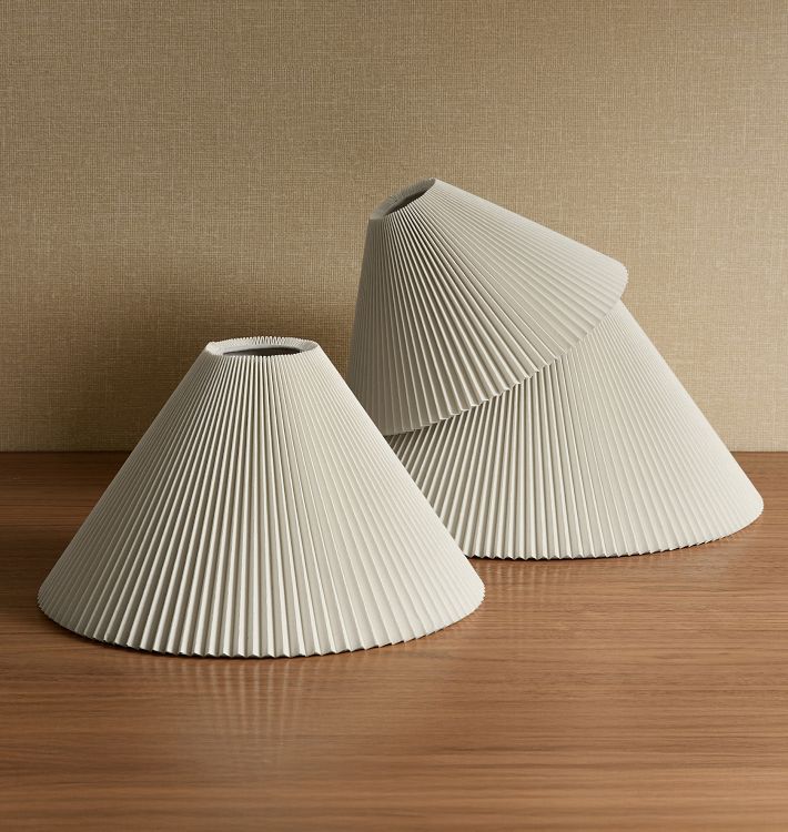 Pleated Sloped Fabric Lamp Shade | Rejuvenation