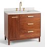 Warrenton Walnut Single Vanity - Undrilled and No Marble