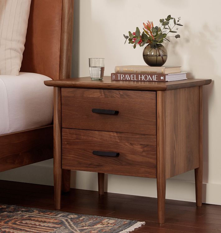 Shaw Walnut Nightstand | Mid-Century Nightstand | Rejuvenation