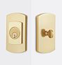 Arched Exterior Deadbolt, Aged Brass