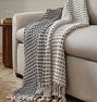 Two-Tone Waffle Knit Throw