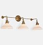 Fairview Traditional Triple Sconce, Heritage Brass - Eastmoreland 2 1/4in fitter Cone OP - OPAL