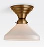 Rose City 2-1/4" Fitter Semi-Flush Mount, Heritage Brass - Eastmoreland 2 1/4in fitter Cone OP - Opal