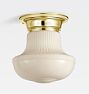 Layfette Flush Mount, Unlacquered Brass