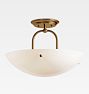 Arden Semi-Flush Mount , 16" - Heritage Brass - Cased White
