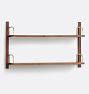 Hart Modular Walnut Double Shelf Set, 36 inch - Aged Brass