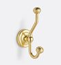 Ellis Double Hook, Aged Brass