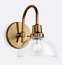 Eastmoreland 2-1/4" Fitter Arched Sconce, Heritage Brass - Shade dome 8in diameter 2 1/4in fitter clear - CLEAR