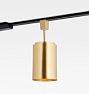 Paige 5" Cylinder Semi-Flush Track Light, Aged Brass - Black Track