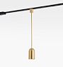Paige 3-1/4" Dome Pendant Track Light Pendant, Aged Brass - Black Track - 30 " Length