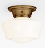 Thurman 3-1/4" Fitter Flush Mount, Heritage Brass - Ogee Shades GLASS 3 1/4in fitter OP - Opal