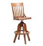 Vintage Industrial Wooden Stool with Adjustable Footrest