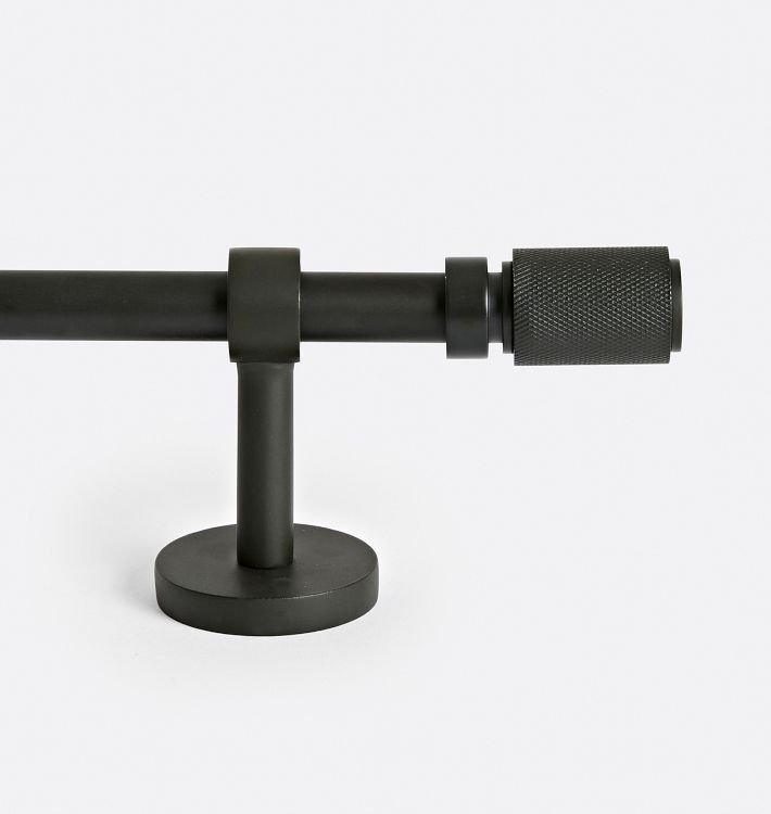 Trask Adjustable Brass Drapery Rod Set - Oil-Rubbed Bronze