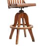 Vintage Industrial Wooden Stool with Adjustable Footrest