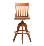 Vintage Industrial Wooden Stool with Adjustable Footrest