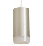 Vintage Modern Cyclindrical Chrome Pendant with Frost Glass Edge