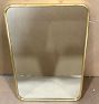 Open Box: Rounded Rectangle Metal Framed Mirror (20"W x 30"H), French Cleat - Unlacquered Brass