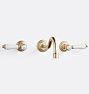 Connor Porcelain Lever-Handle Wall Mount Faucet - Aged Brass