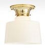 Thurman 2-1/4" Fitter Flush Mount, Unlacquered Brass - Clear Cylinder Shade