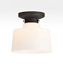 Foster 2-1/4" Fitter Flush Mount, Oil-Rubbed Bronze - Opal Cylinder Shade
