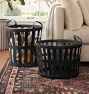 Leather Open Weave Basket Collection