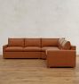 Roswell Leather 3-Piece Double Sofa With Wedge Corner