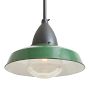 Vintage Industrial Pendant with Large Green Down Shade