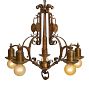 Vintage Romance Revival 5-Light Bare-Bulb Bronze Chandelier
