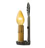 Vintage Romance Revival Candle Sconce with Hammered Brass Backplate
