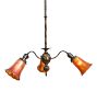 Vintage Victorian 3-Arm Electric Copper Flashed Chandelier