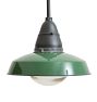 Vintage Industrial Pendant with Large Green Shade