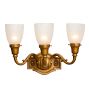 Vintage Traditional 3-Arm Cast Brass Sconce