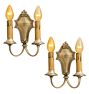 Vintage Sconce Classical Revival Double Candle Silver Plated