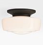 Foster 6" Fitter Flush Mount, Oil-Rubbed Bronze - Opal Eastmoreland Shade