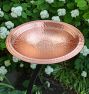 Hammered Copper Birdbath With Perching Rim