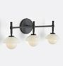 Greenwich Triple Sconce, Oil-Rubbed Bronze - Opal Glass Bowl Shade
