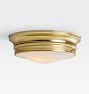 Eastmoreland 8in Flushmount LED 0-10 Dim 2700K Aged Brass Etched Lens