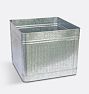 Vintage raised planter bed 22in W x 18in H aged galvanized