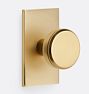 Open Box: Blair Interior Door Set Rectangle Plate with Knob, Passage - Aged Brass