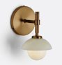 Greenwich Single Decorative Sconce Heritage Brass with Opal Shade