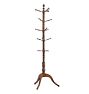 Vintage Traditional French Turned Wood 15 Peg Hall Tree with Tripod Base