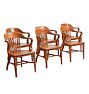 Vintage Arts and Crafts Walnut Courtroom Chairs Set of 6